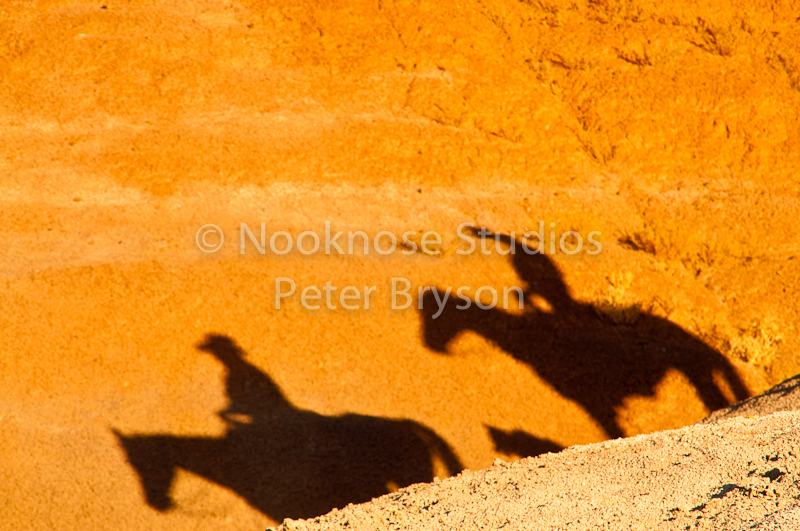 Horses- Silhouettes on Rock